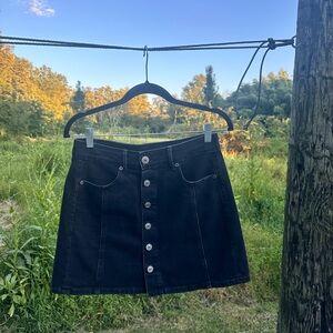 American Eagle Outfitters Black Button-Down Skirt